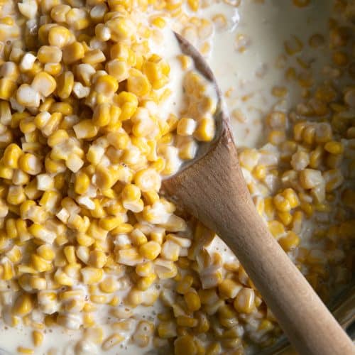 A close up of corn, with Cream