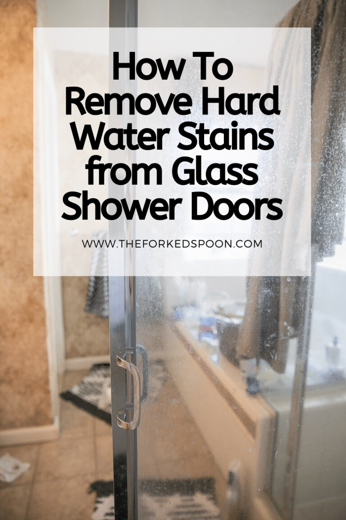 hard water covered translucent shower door
