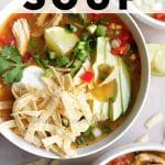 chicken tortilla soup pinterest pin image collage