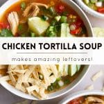 chicken tortilla soup pinterest pin image collage