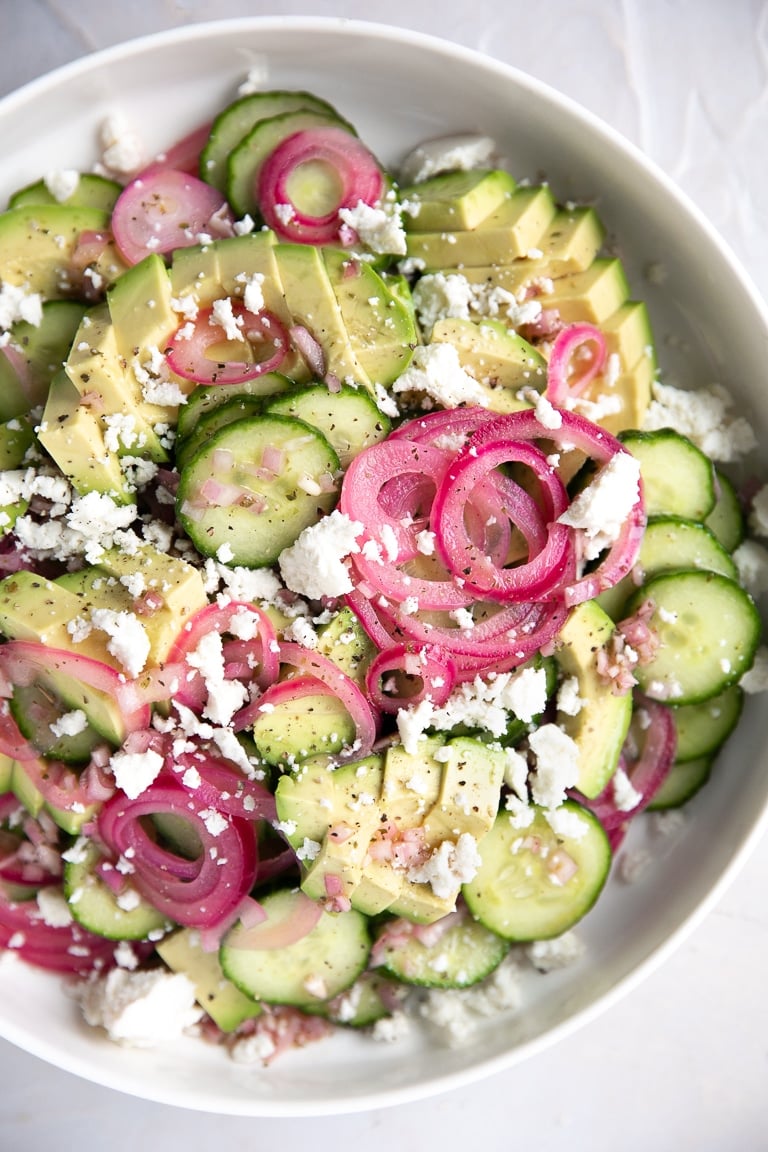 Red onion and cucumber