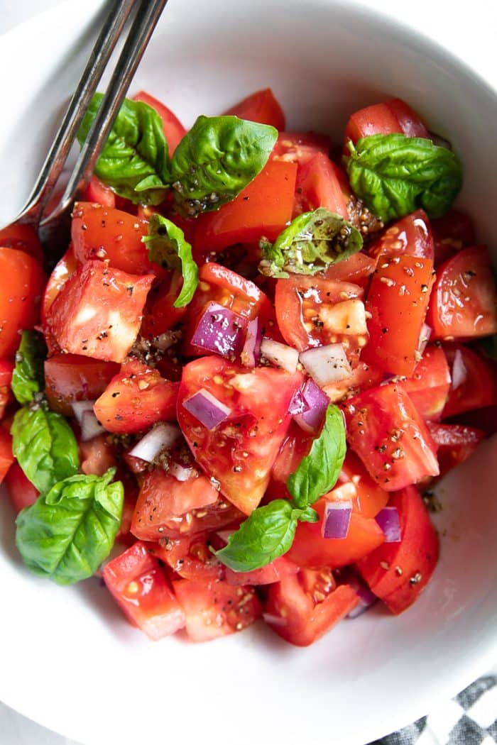 Tomato, red onion and balsamic salsa