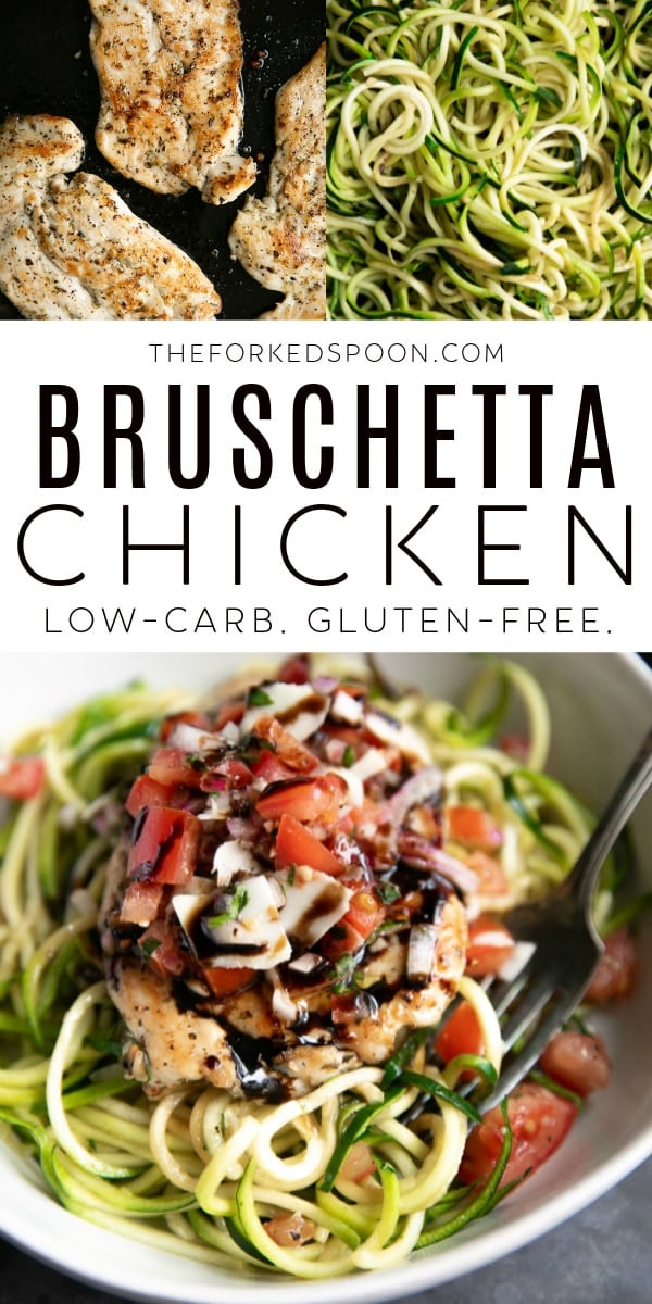 Bruschetta Chicken Recipe Pinterest Pin Collage Image