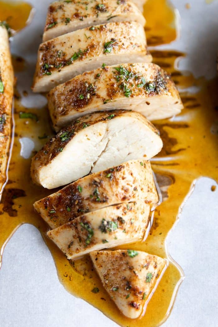 sliced cooked chicken breast
