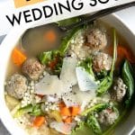 italian wedding soup pinterest pin image