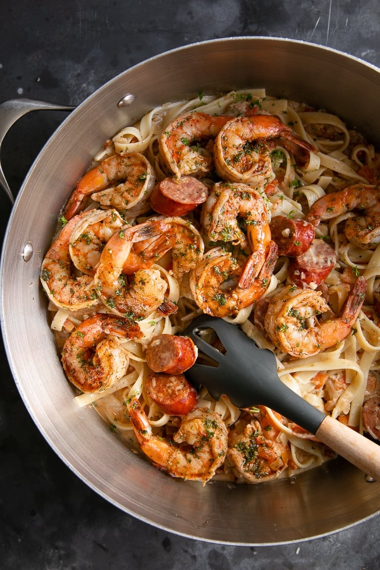 Creamy Cajun Sausage Linguine