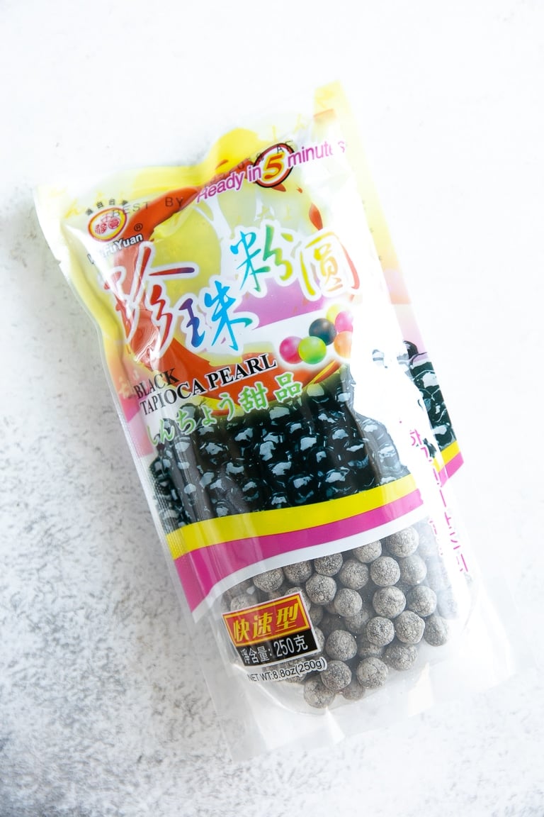 Bag filled with Black Tapioca Pearls