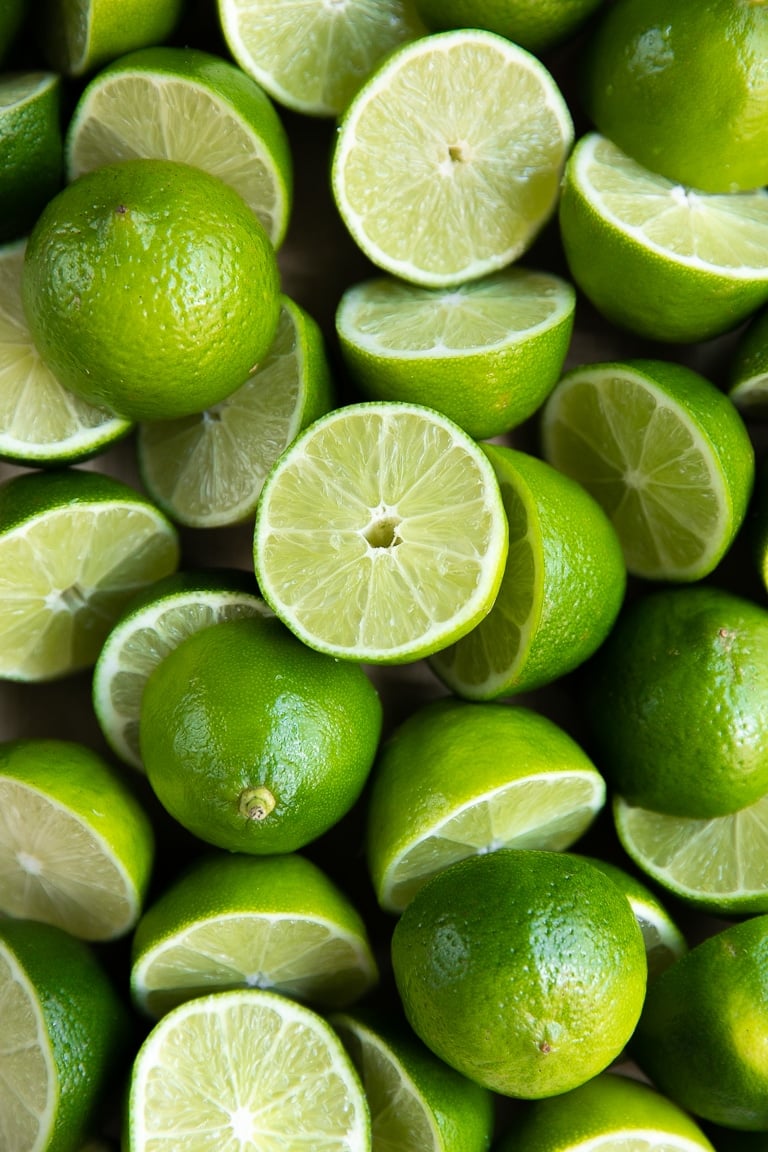 Limes cut in half.