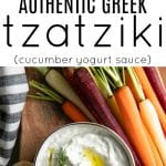 tzatziki sauce recipe Pinterest Pin Image Collage