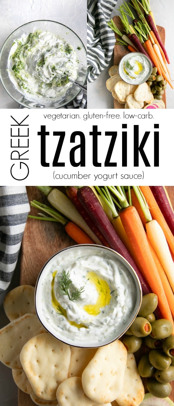 tzatziki sauce recipe Pinterest Pin Image Collage