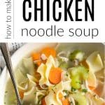 chicken noodle soup pinterest pin image collage