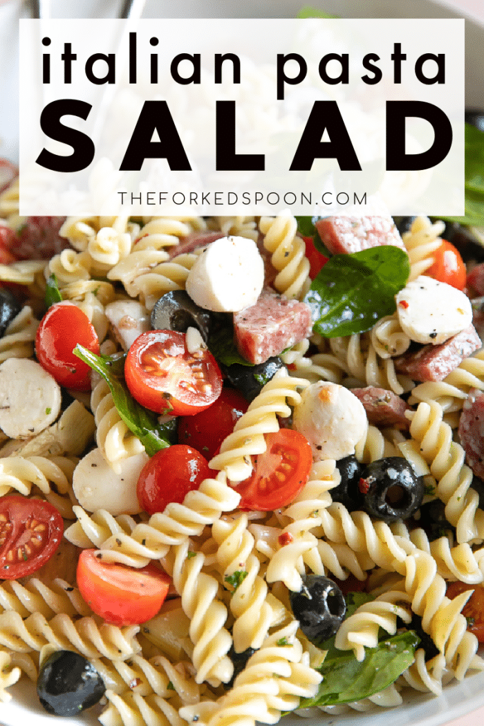 Italian Pasta Salad Recipe Pinterest Pin Image