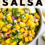 5-Ingredient Mango Salsa Recipe pinterest pin image