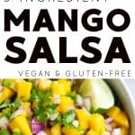 5-Ingredient Mango Salsa Recipe pinterest pin image