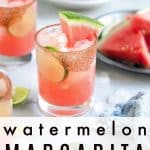 watermelon margarita recipe pinterest pin image