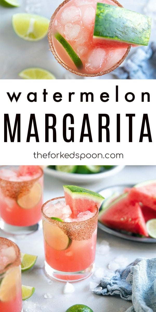 watermelon margarita recipe pinterest pin image