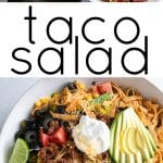 Taco Salad Recipe Pinterest Pin Image