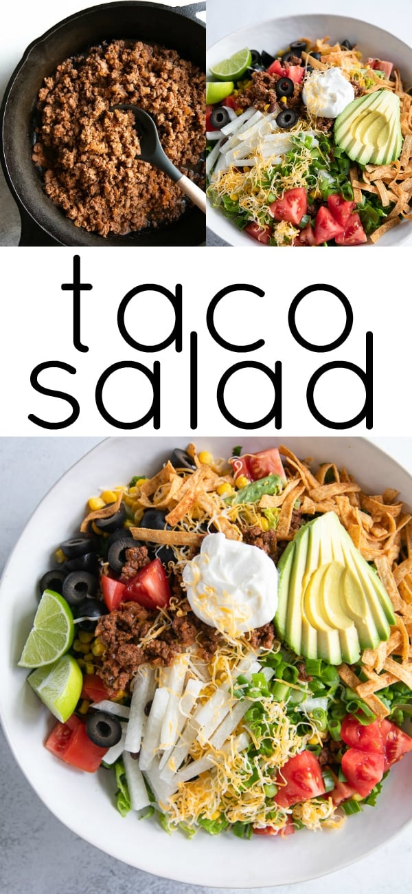 Taco Salad Recipe Pinterest Pin Image