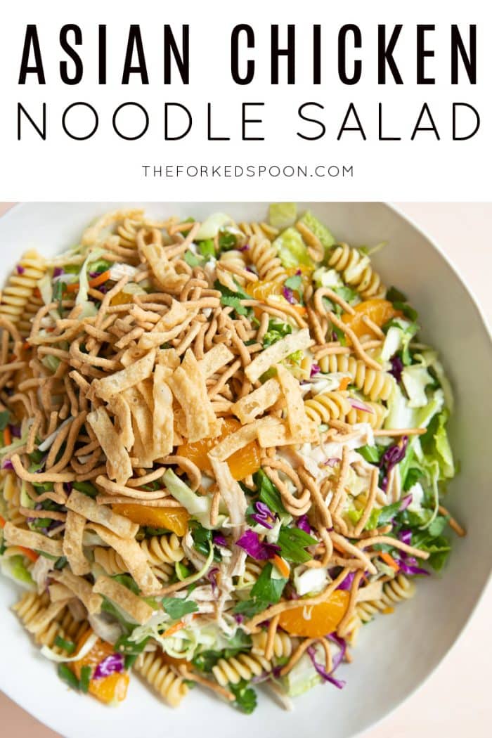 Asian Noodle Salad with Chicken Pinterest Pin