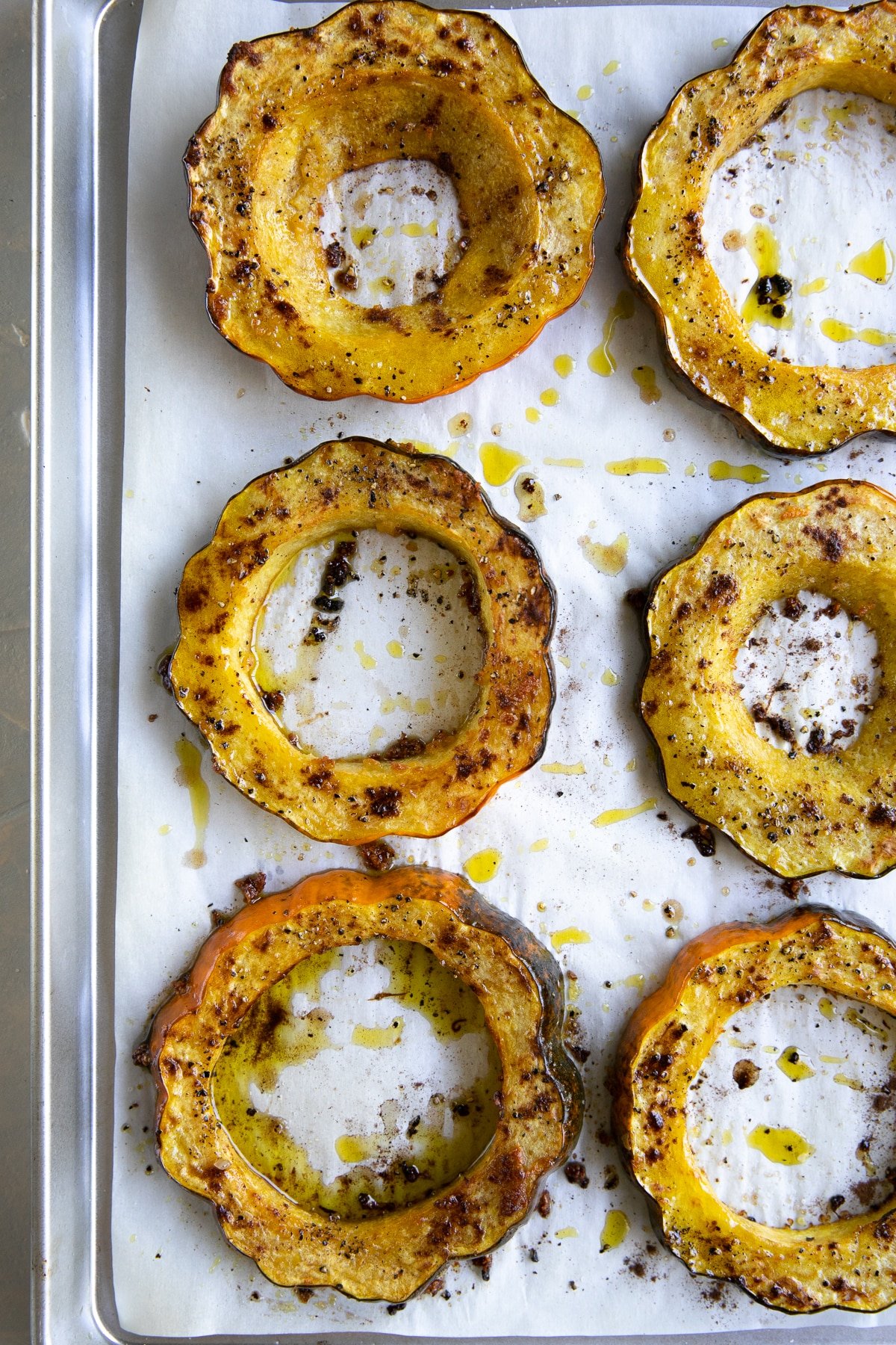 Roasted acorn squash rings.