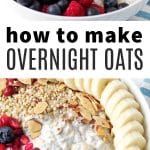 overnight oats recipe pinterest pin collaged image