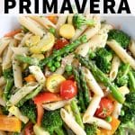 pasta primavera recipe Pinterest Pin Image Collage