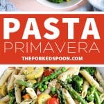 pasta primavera recipe Pinterest Pin Image Collage