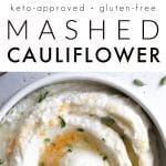 creamy mashed cauliflower recipe Pinterest Pin Collage