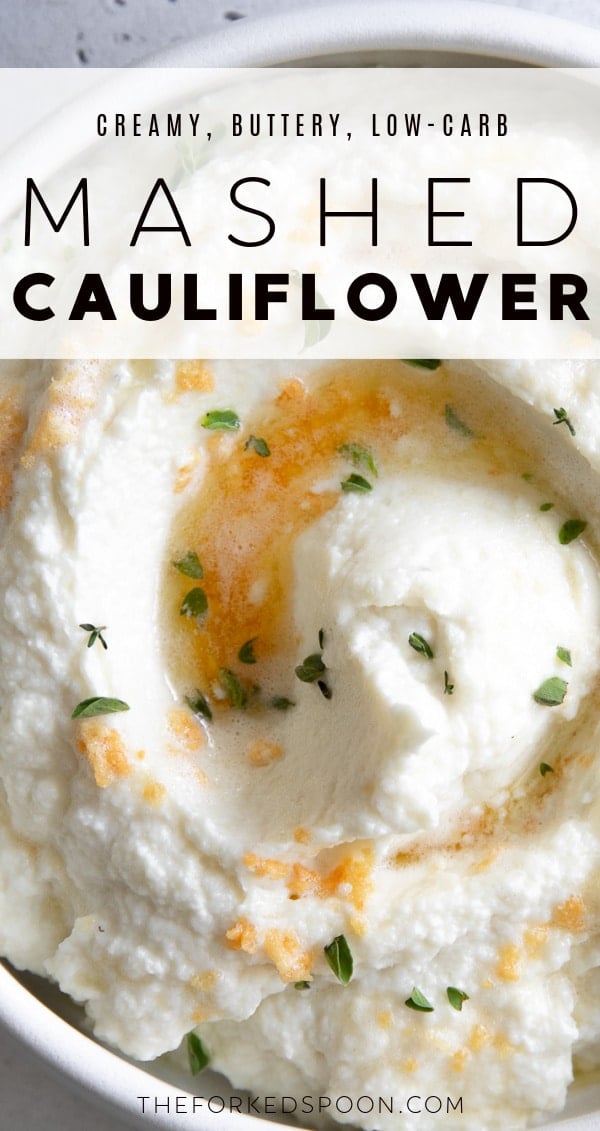 creamy mashed cauliflower recipe Pinterest Pin Collage