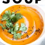 carrot ginger soup pinterest pin image