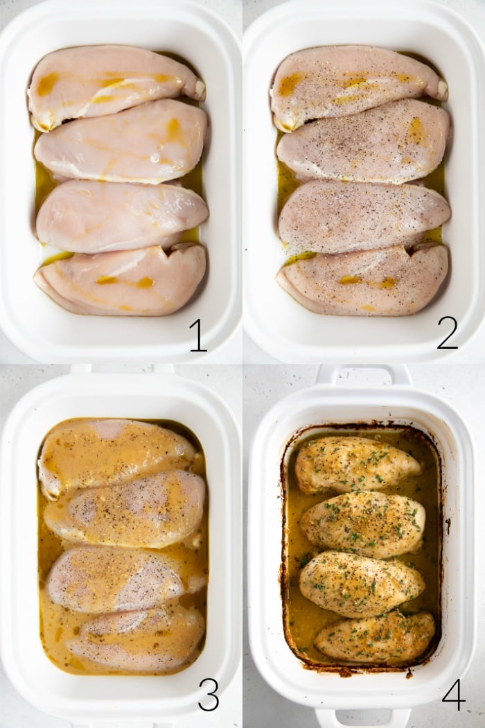 Baked Honey Mustard Chicken Breasts step-by-step photo collage