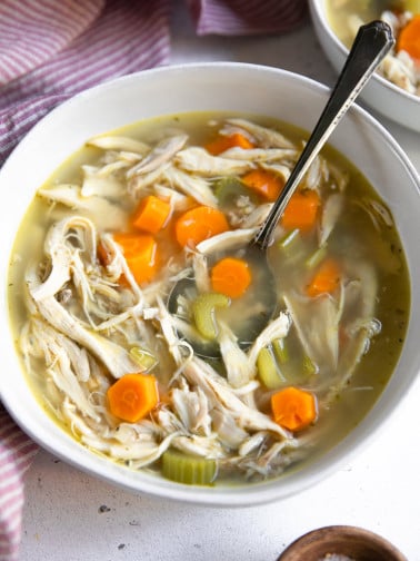 Bowl of chicken soup.