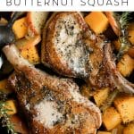Pork Chops with Apples and Butternut Squash Pinterest Image Collage