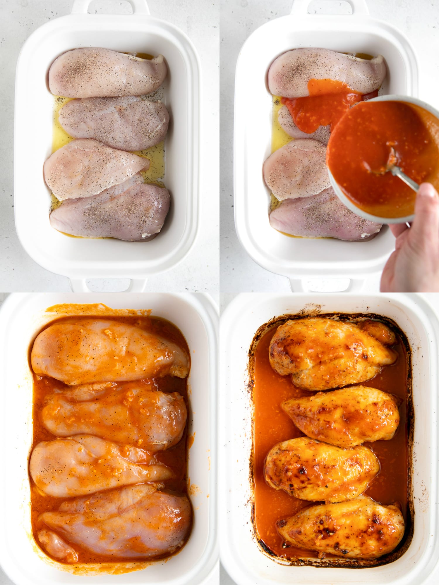 Baked buffalo chicken collage