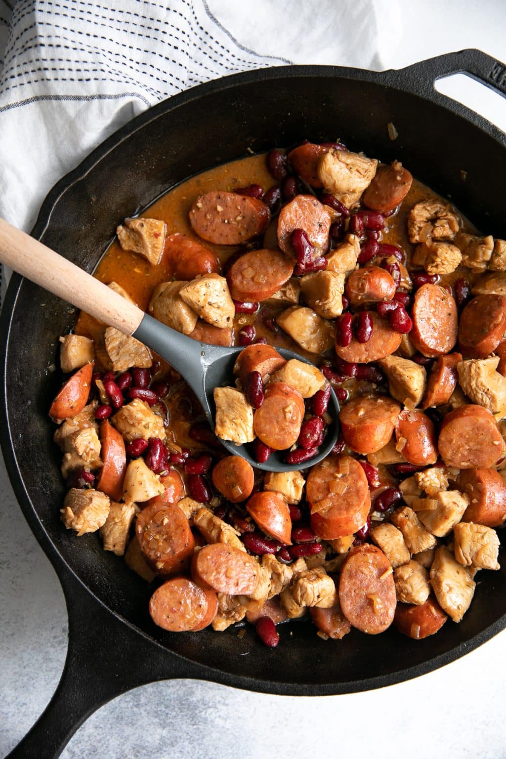 Spicy Cajun Sausage and Chicken Skillet Recipe - The Forked Spoon