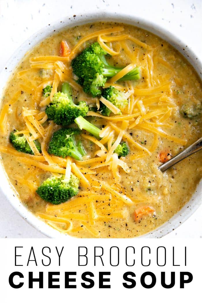 broccoli cheese soup pinterest pin image