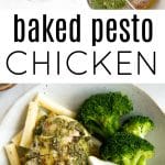 pesto chicken recipe pinterest pin collage