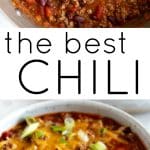 pinterest image for the best chili recipe