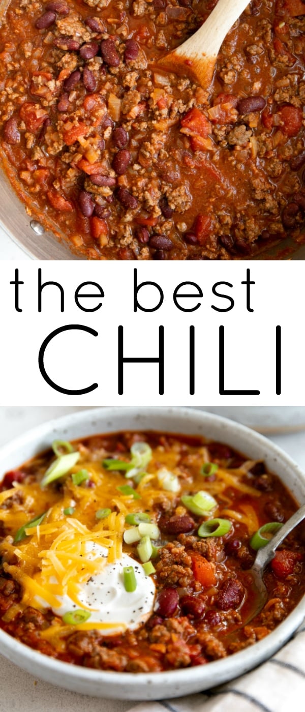 pinterest image for the best chili recipe