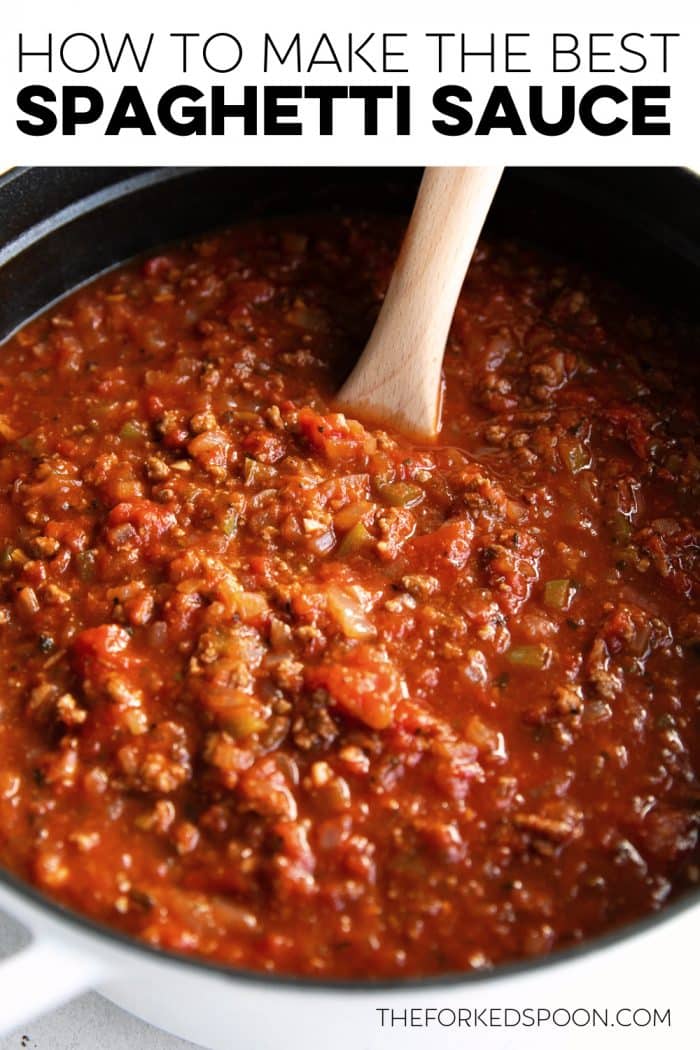 spaghetti sauce recipe pinterest pin image