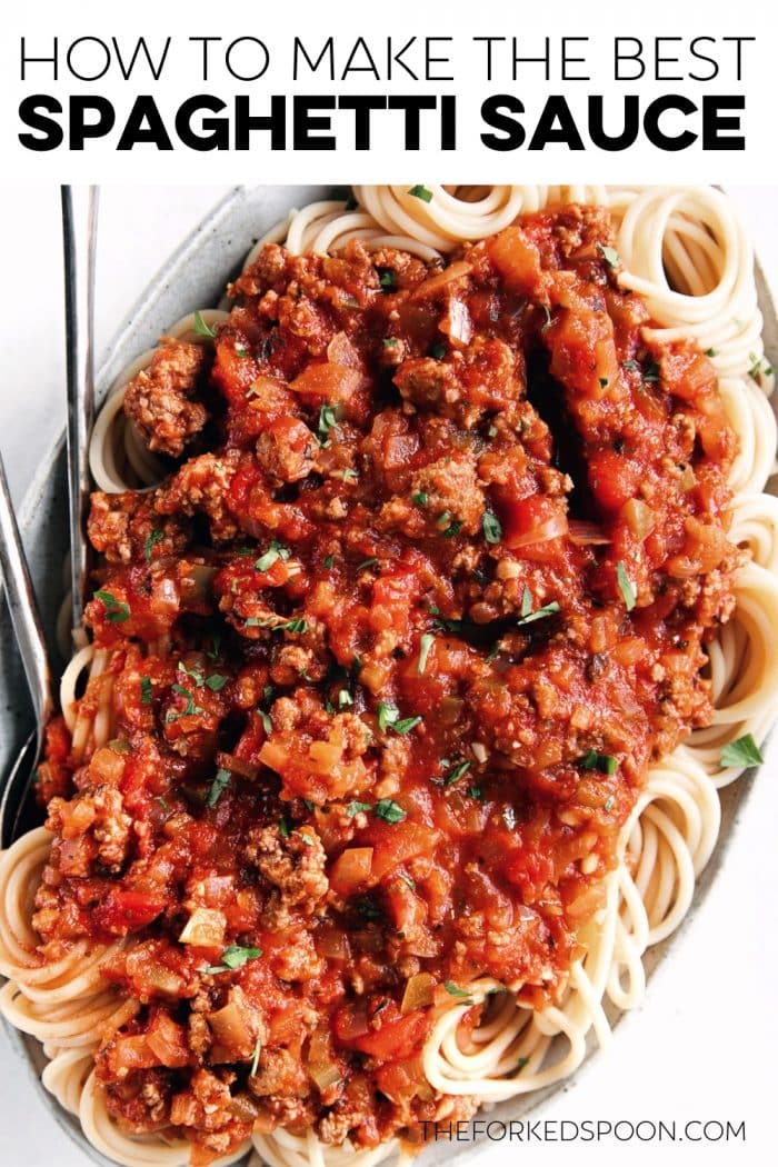 spaghetti sauce recipe pinterest pin image