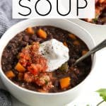 Easy Black Bean Soup Recipe Short Pin