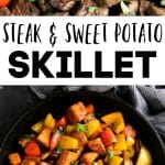 steak and sweet potato skillet long pin