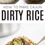 Dirty Rice Recipe pinterest collage pin