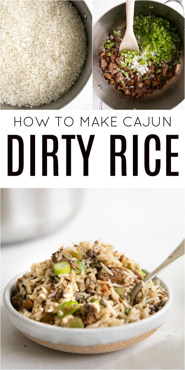 Dirty Rice Recipe pinterest collage pin
