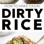 Dirty Rice Recipe pinterest collage pin