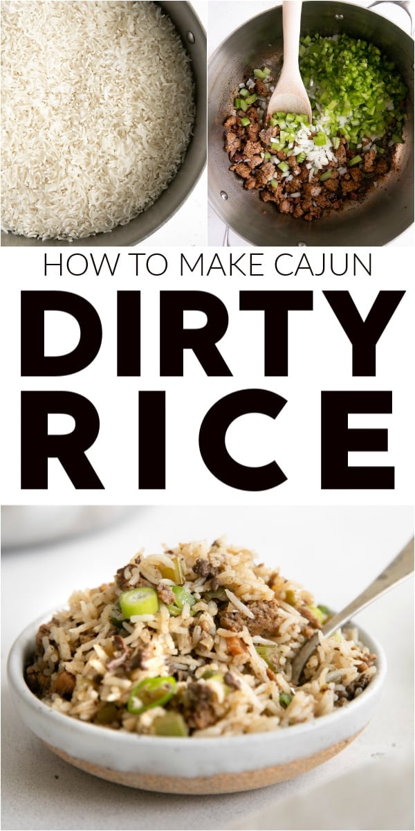 Dirty Rice Recipe pinterest collage pin