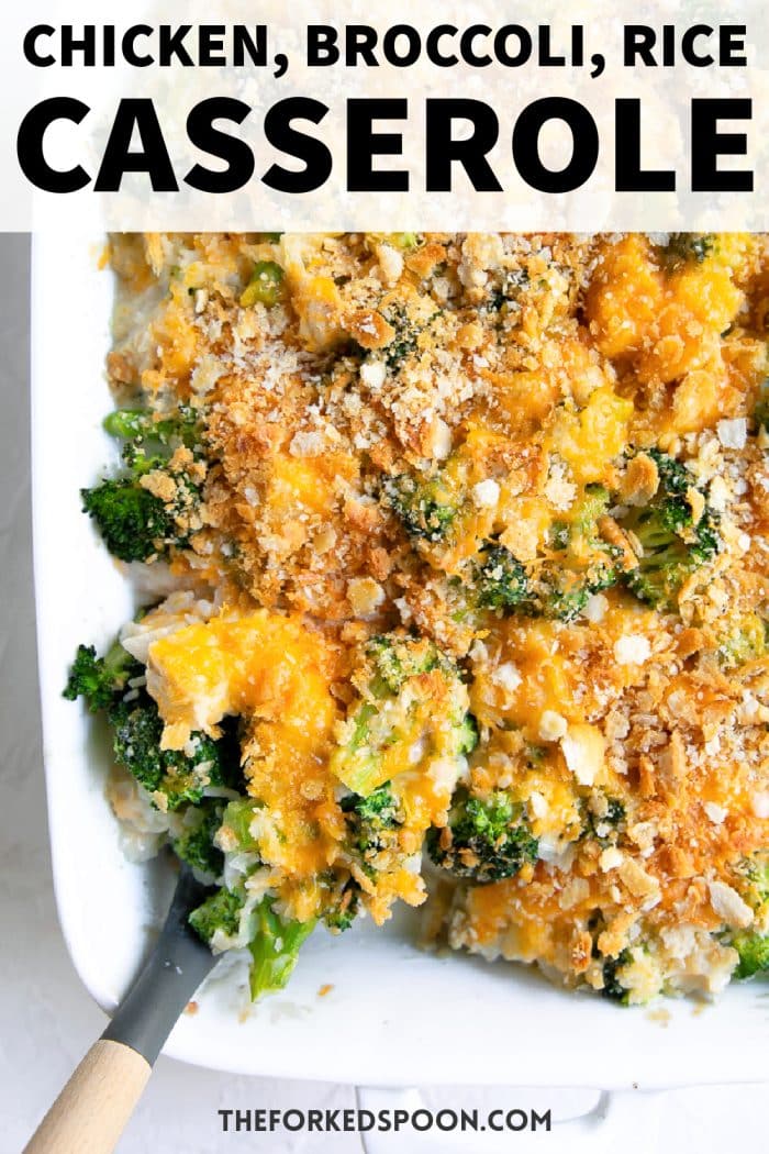 chicken broccoli rice casserole recipe Pinterest Pin Image Collage