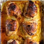 honey soy chicken thighs pinterest pin image