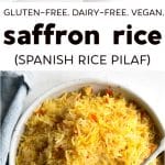 saffron rice recipe pinterest collage